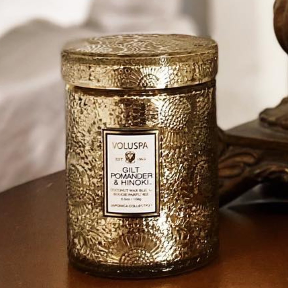Gilt Pomander & Hinoki Voluspa Candle